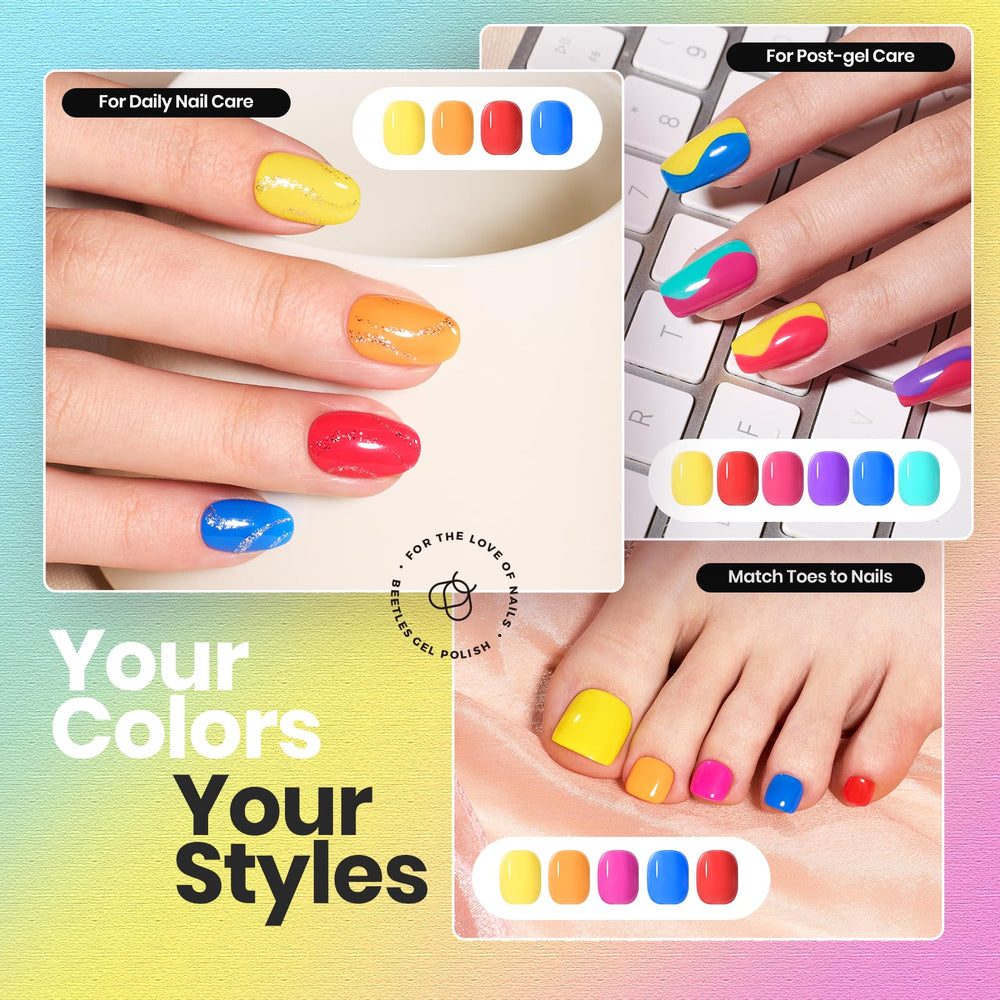 Beetles Neon Nail Polish Blue shade for a glossy, vivid finish.