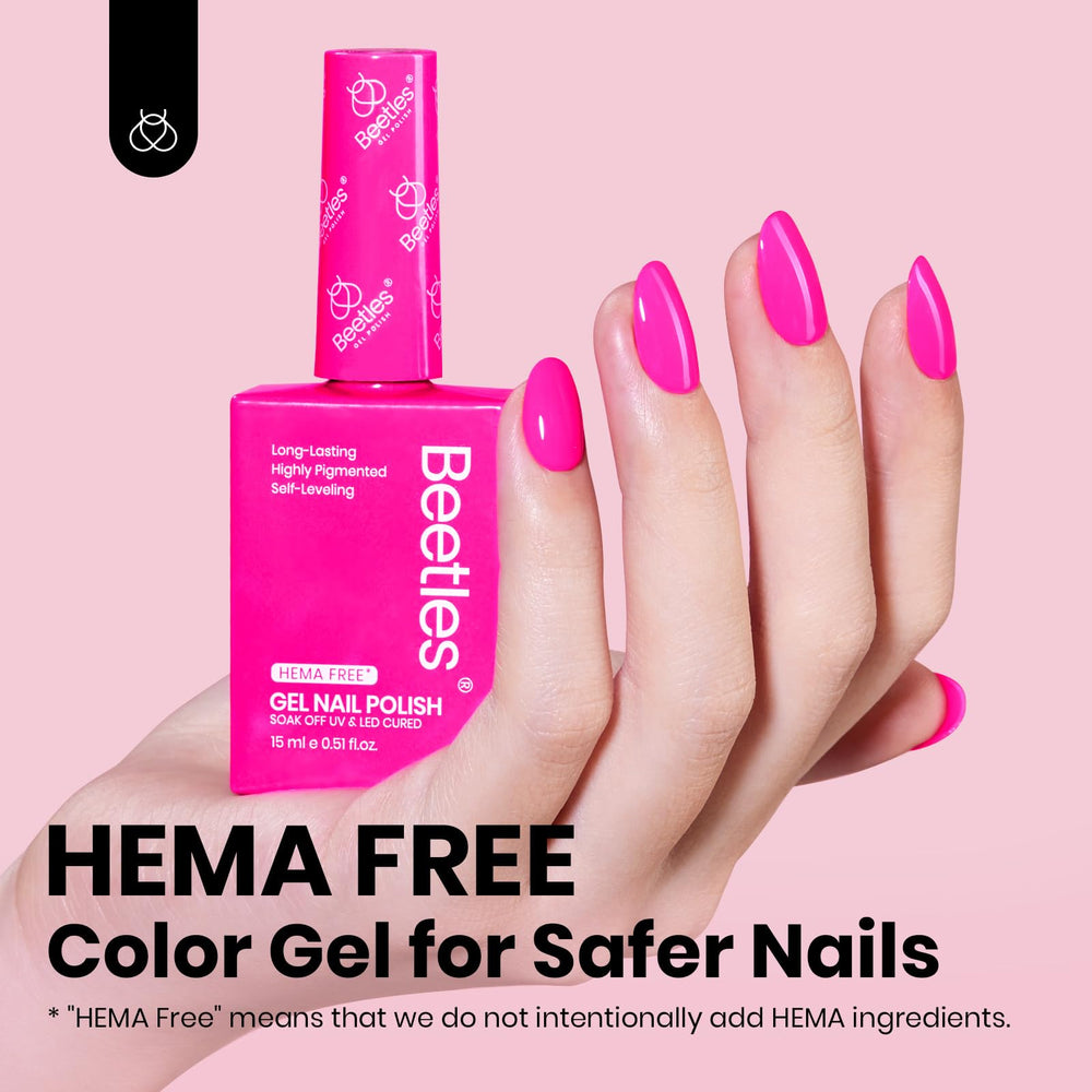 Beetles Neon Pink Gel Polish brush for smooth, even application.