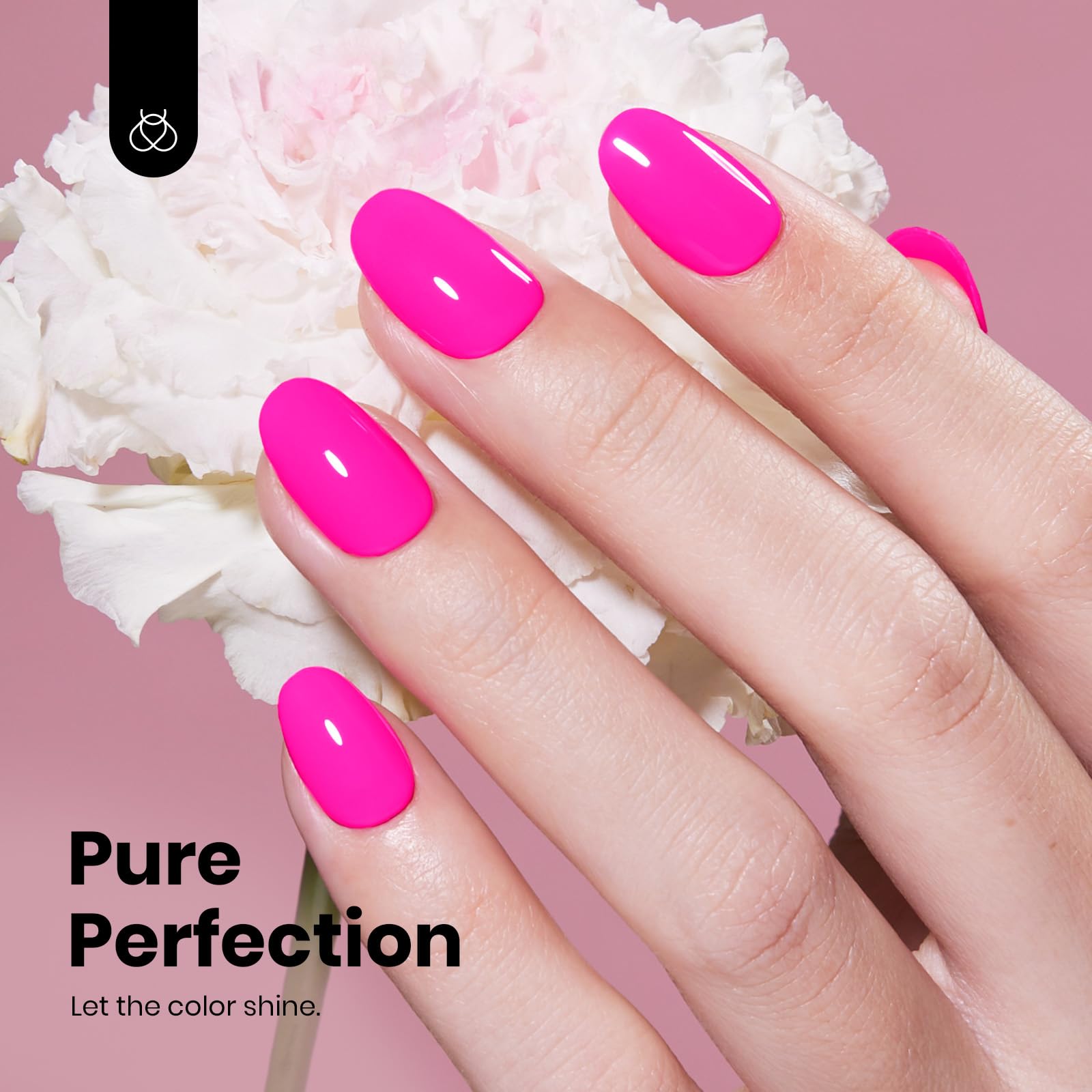 Beetles Neon Pink bottle cap design aligns with shade for easy verification.