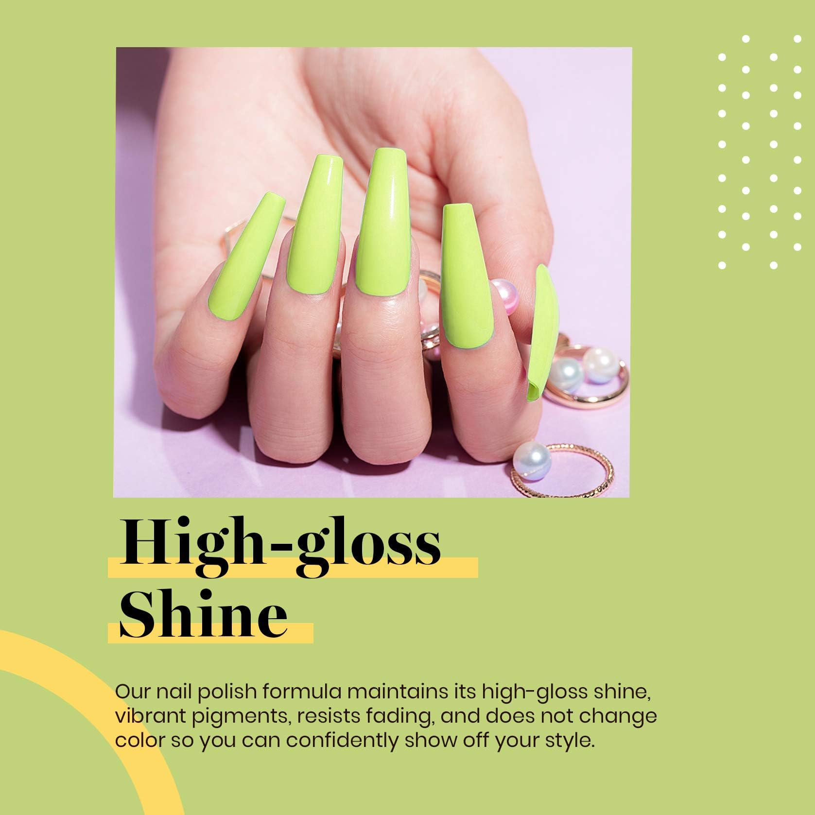 Beetles Neon Yellow gel polish in sunlight shows vivid shade.