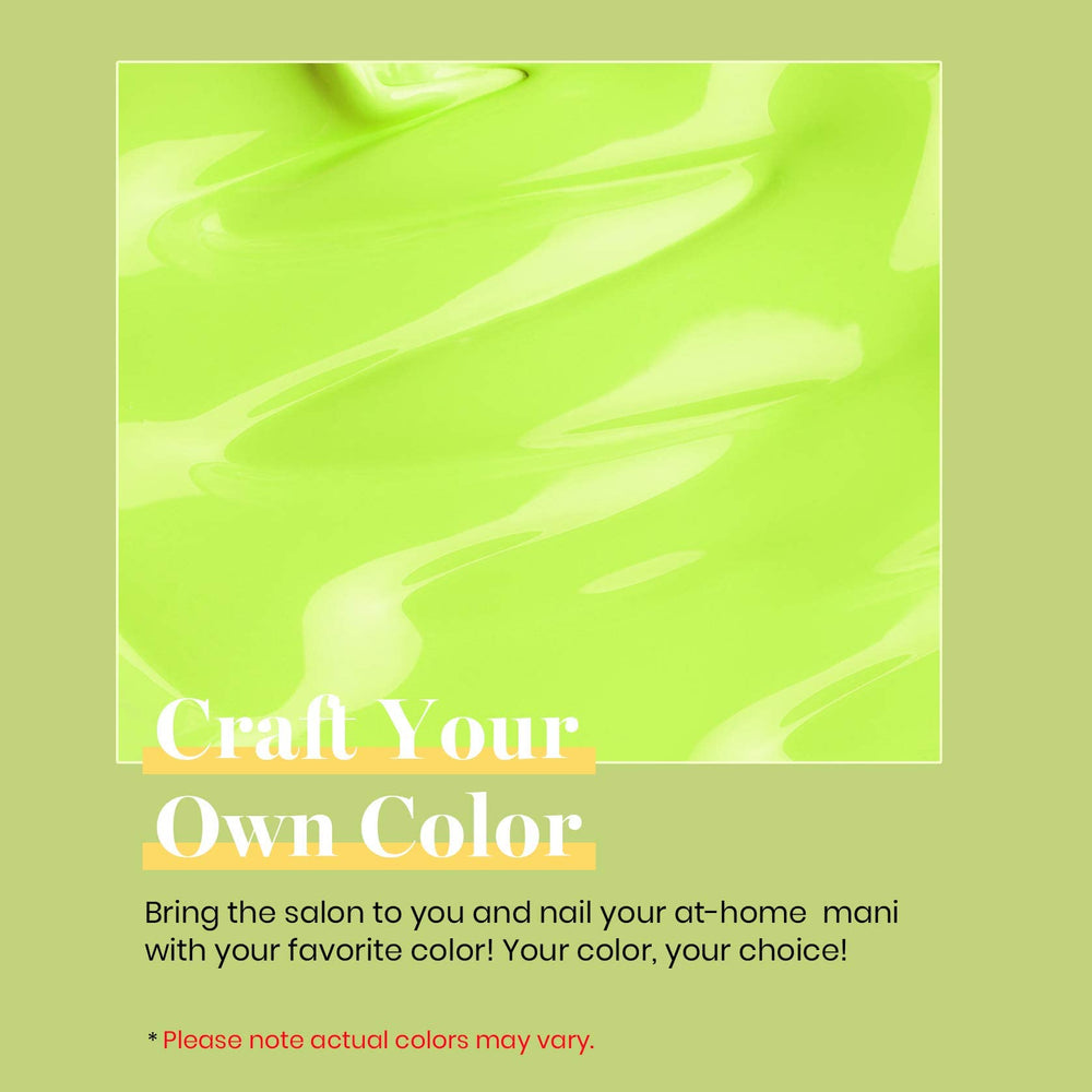 Beetles Neon Yellow Gel Polish cap close-up highlighting color accuracy.