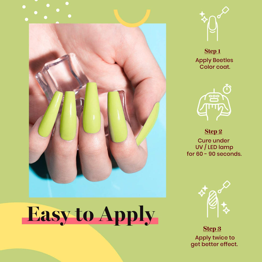 Beetles Neon Yellow swatches card for color accuracy.