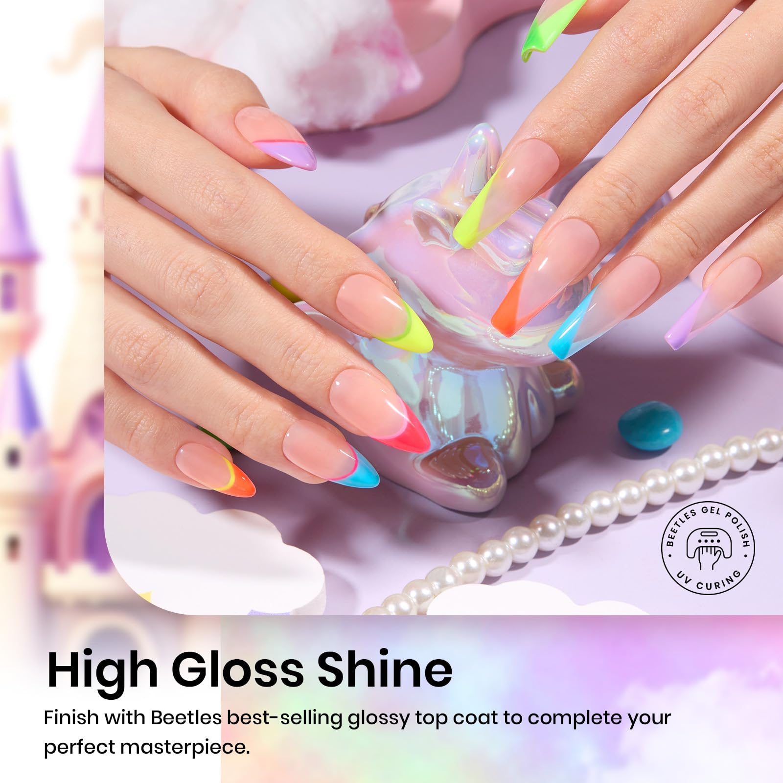 Beetles Neon yellow gel polish set delivers sunny vibes for quick touch-ups.