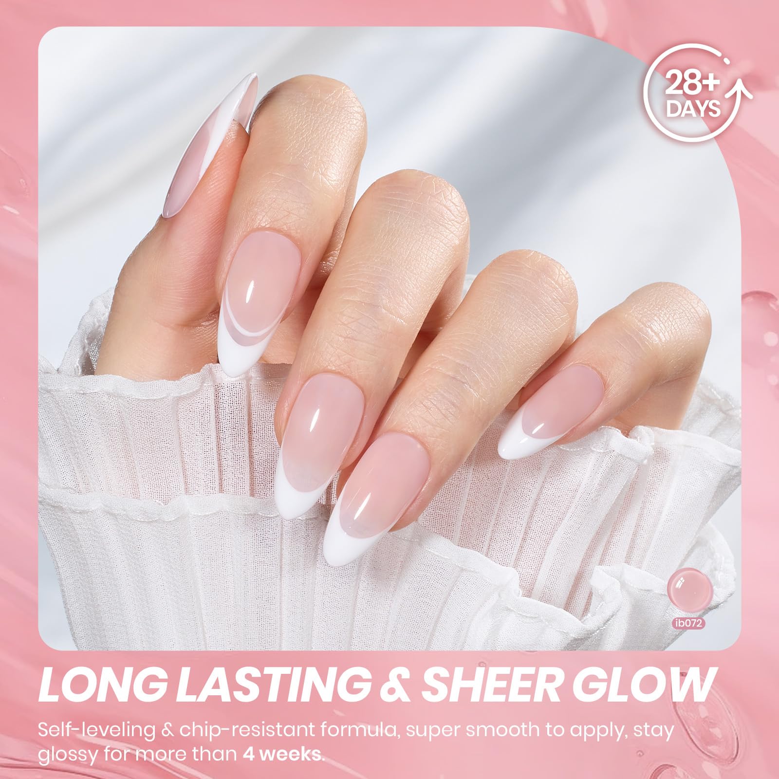 Beetles Nude Pink gel cures in 60-120 seconds for speed