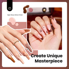 Beetles Neutral swatch board shows color variety for nails