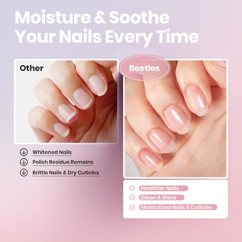 Beetles Non-Acetone Remover ingredients aloe glycerin keratin for nourished nails