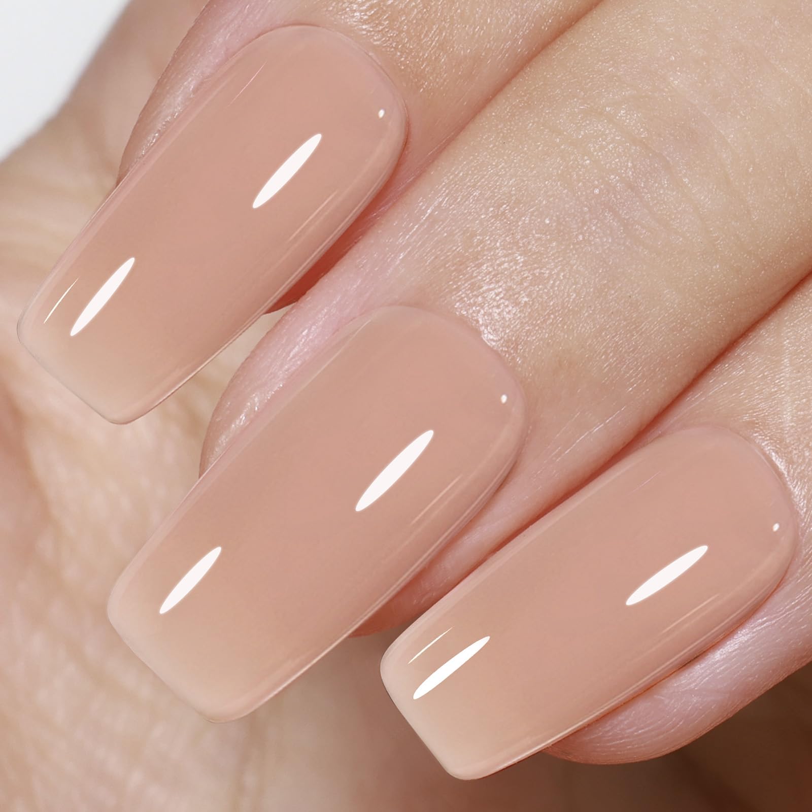 Beetles Nude Gel Nail Polish bottle in neutral brown jelly for a versatile base look