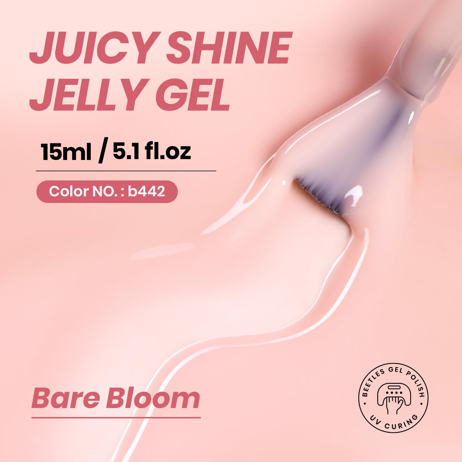 Beetles Nude Gel Polish brush applying jelly gel for smooth finish