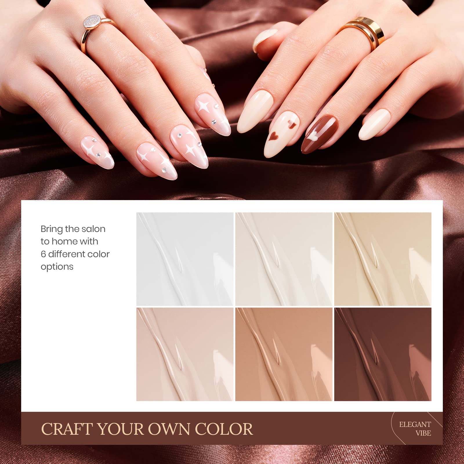 Beetles Nude Gel Polish A412 warm brown shade for chic minimalist nails.