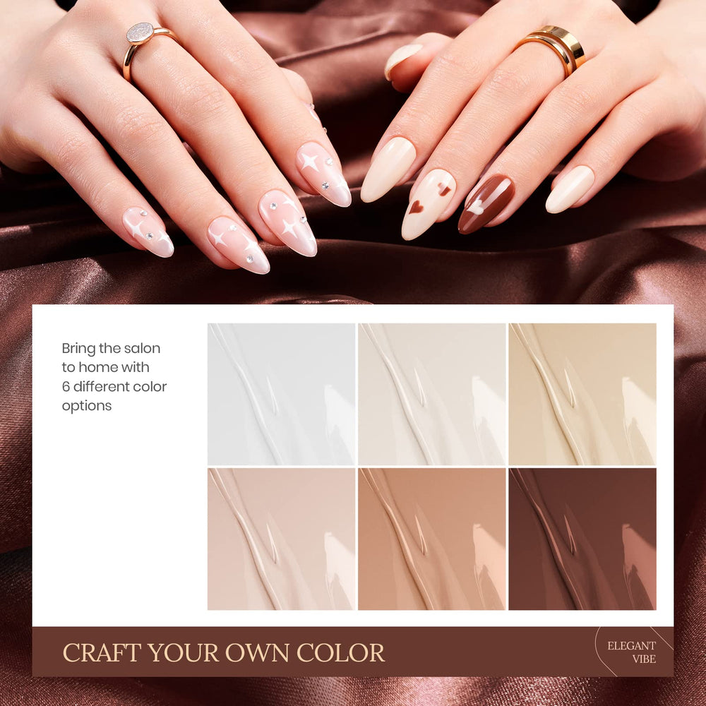Beetles Nude Gel Polish A412 warm brown shade for chic minimalist nails.