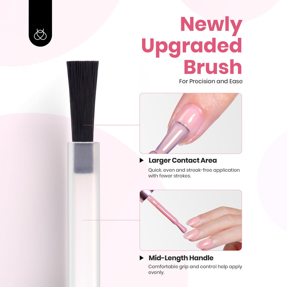 Beetles Nude Gel application demo image showing layering and finish options