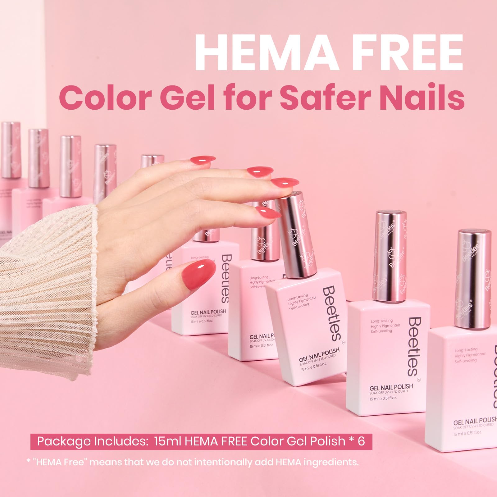 Beetles Nude Gel Na590 soft pink swatch for natural manicure versatility