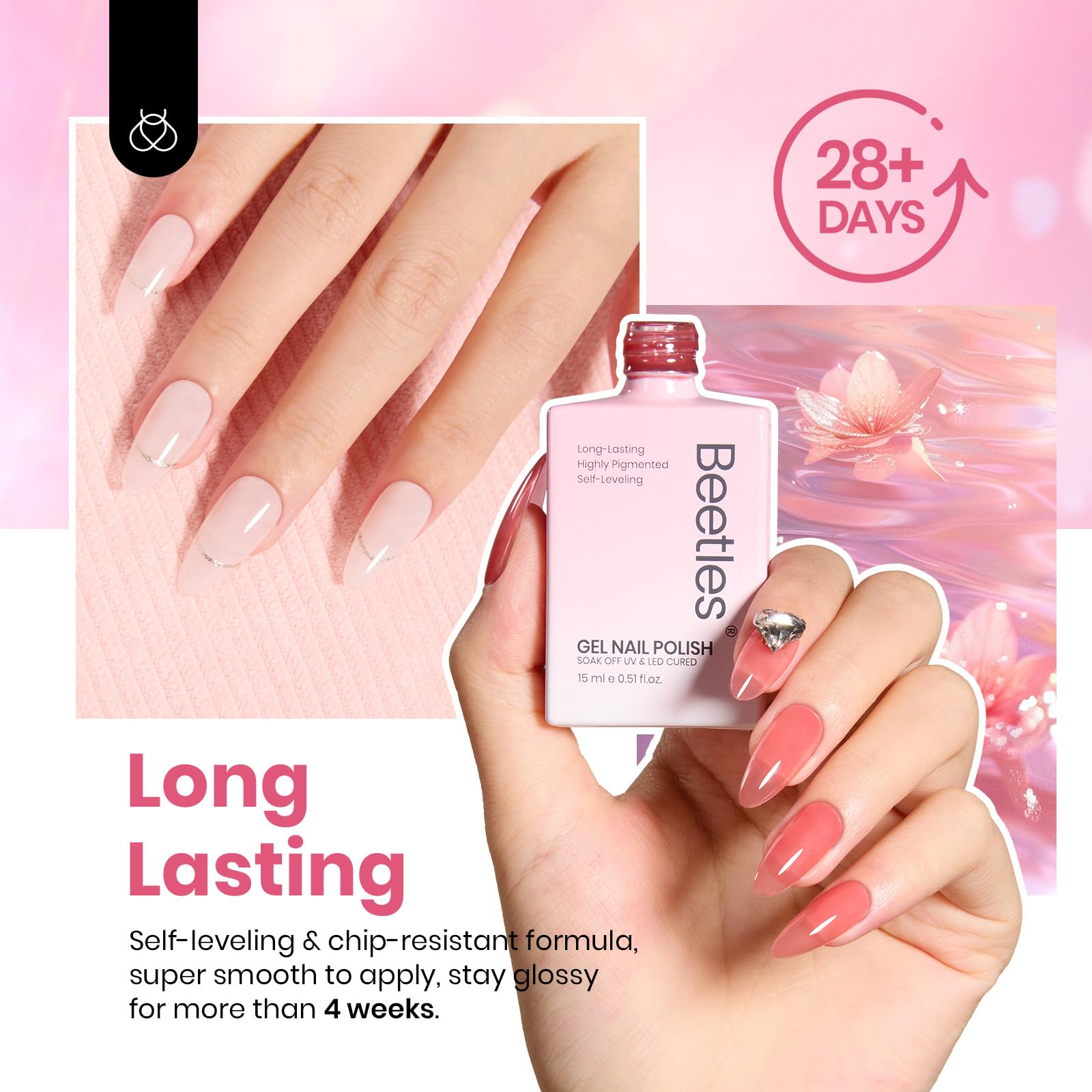 Beetles Nude Gel Na602 sheer beige swatch ideal as a nude nail base