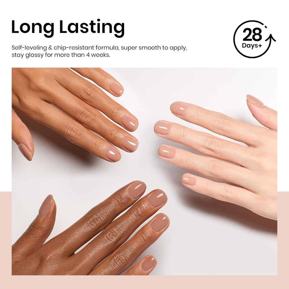 Beetles Nude Gel Nail Polish glossy finish on nails for everyday elegance