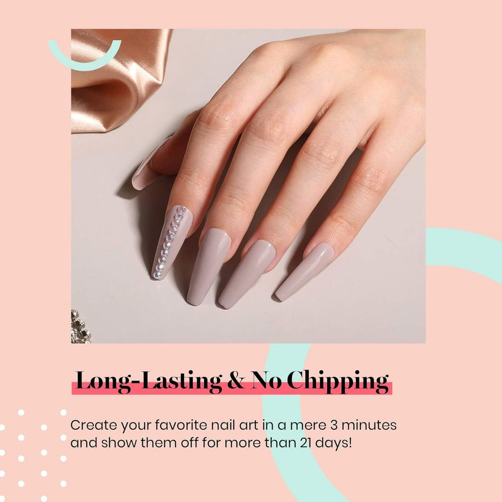 Beetles Nude Gel Polish close-up highlighting low-odor, comfortable use.