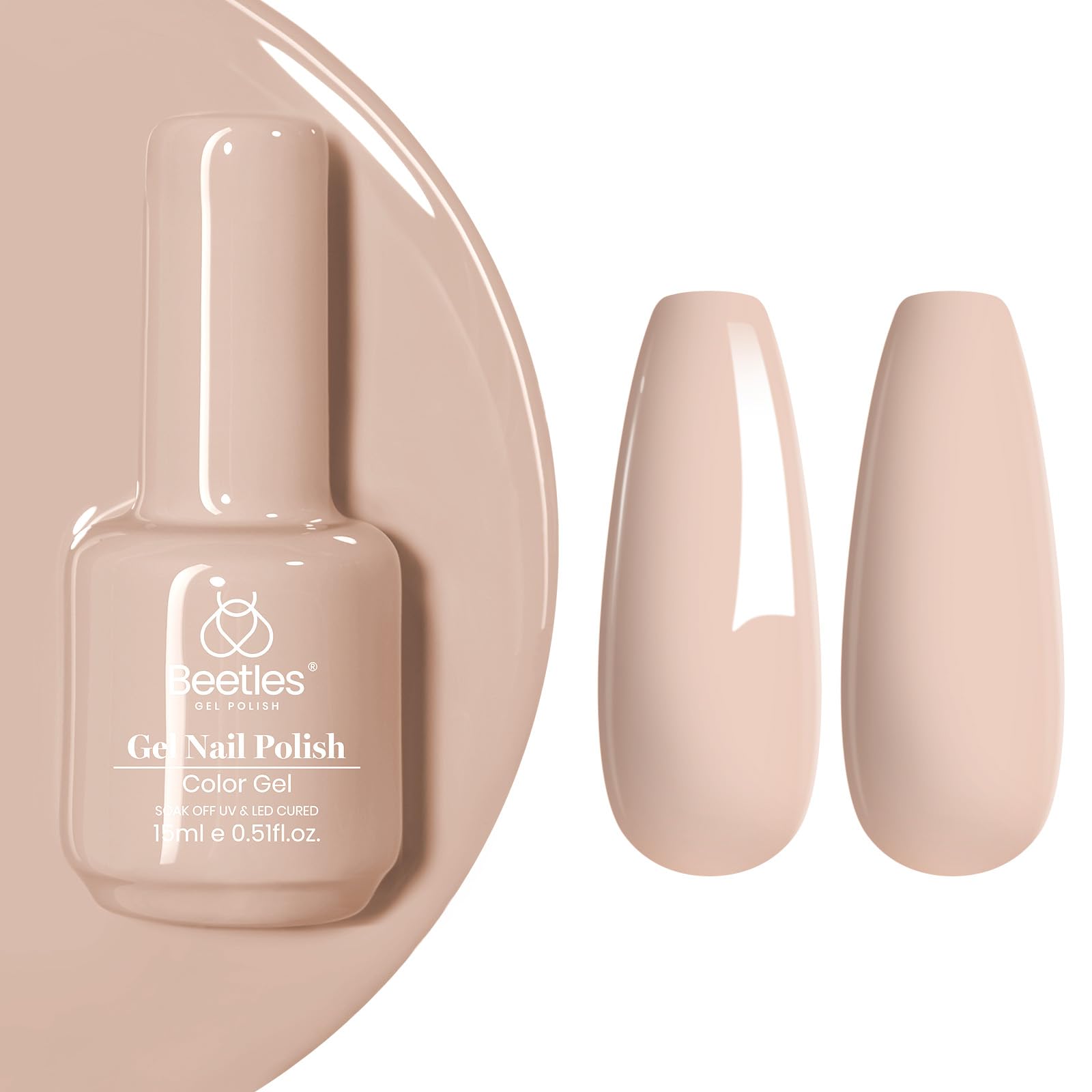 Beetles Nude Gel Polish bottle showing D237 shade for elegant nails.