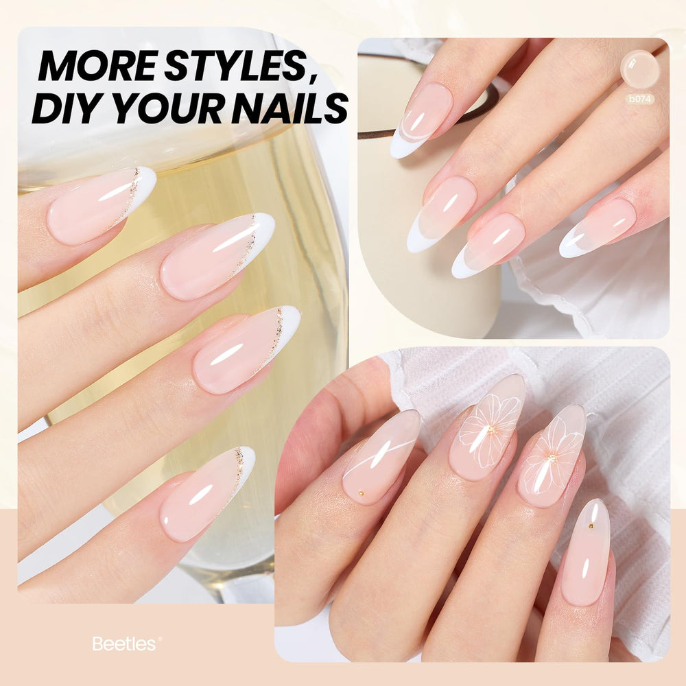Beetles nude gel polish high gloss finish for durable shine.