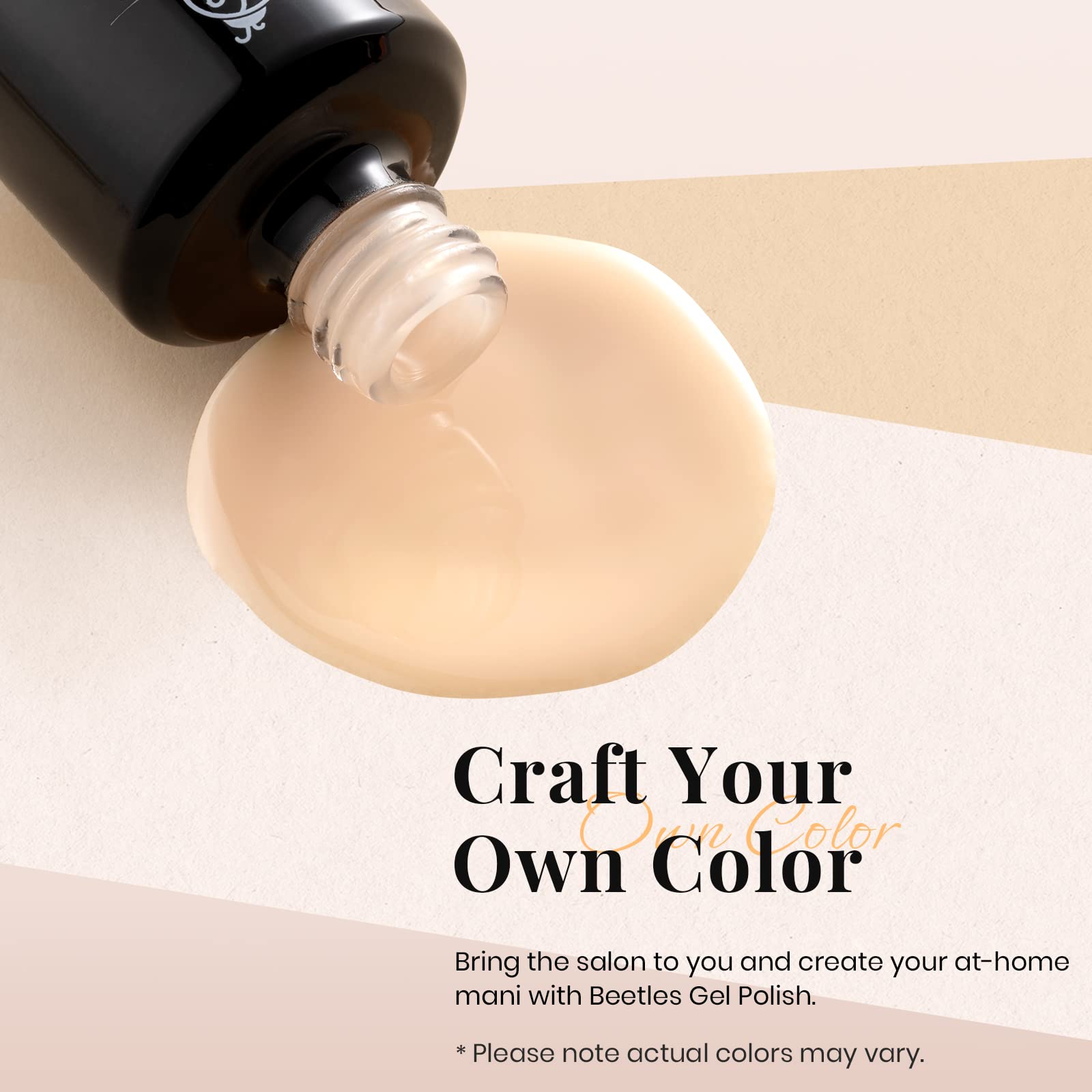 Beetles nude gel polish layering from translucent to solid for versatile looks.