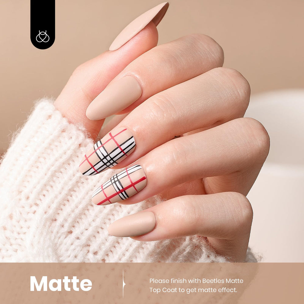 Beetles Nude Gel Polish swatch in warm beige tone for versatile looks.