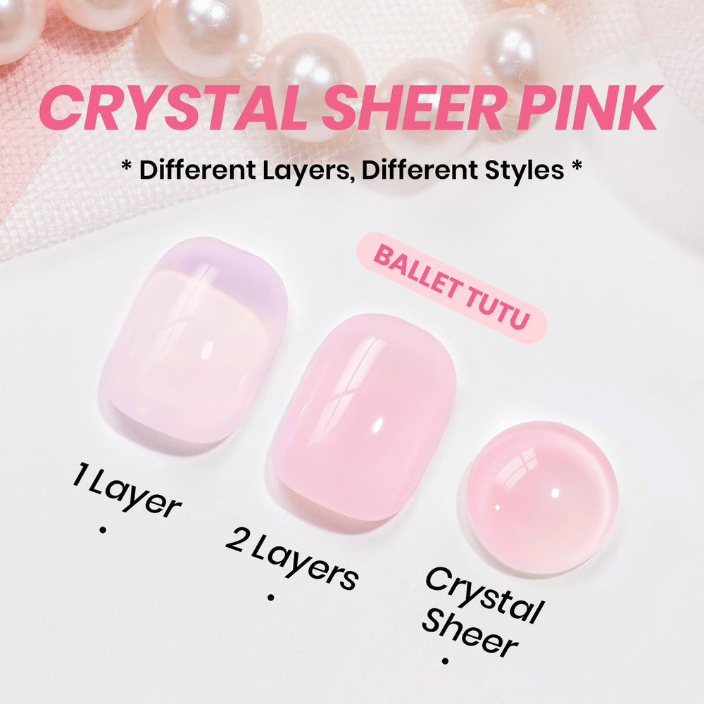 Beetles Nude Gel Polish color swatches demonstrate layerable nude pink shade.