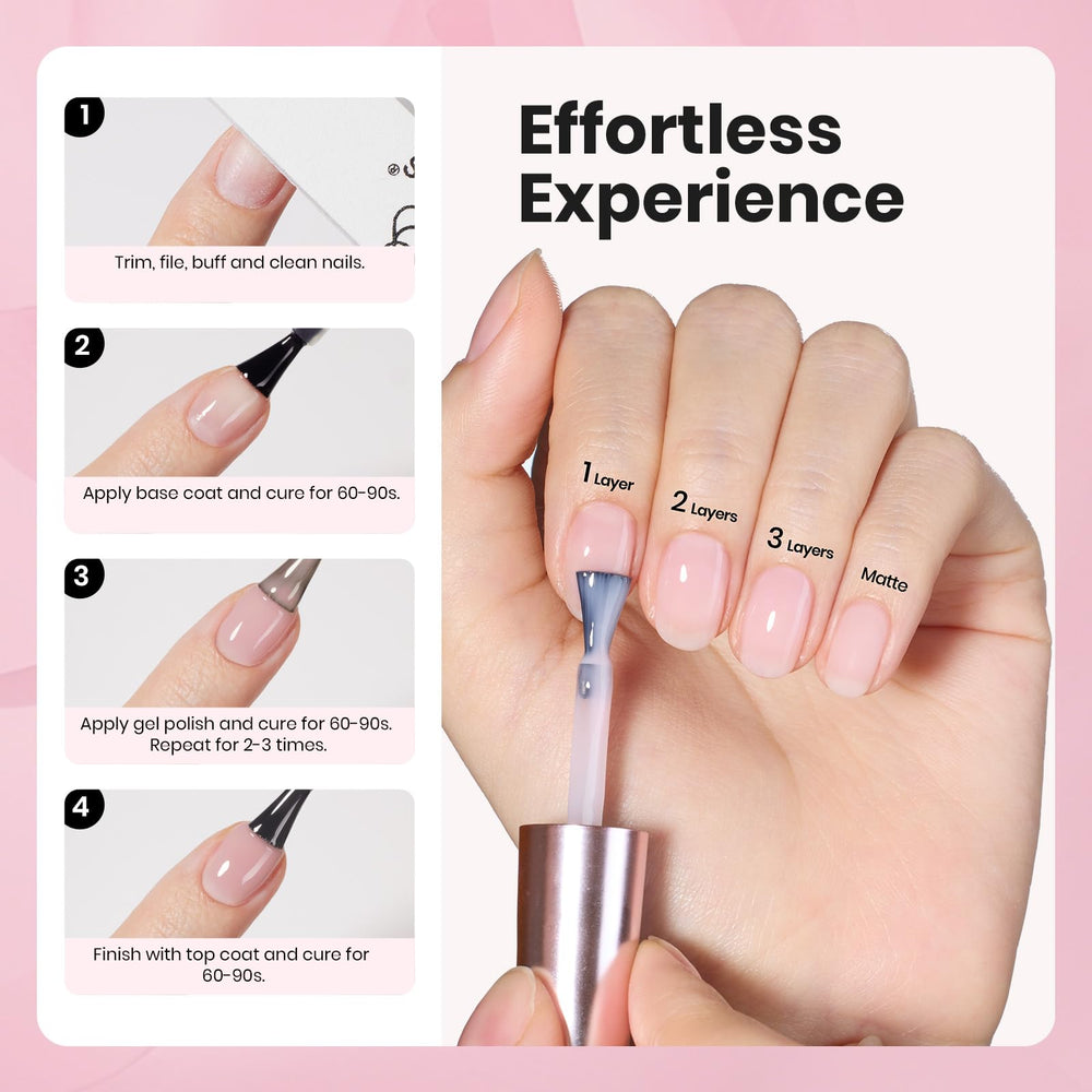 Beetles Nude Pink gel polish application brush close-up for precise layering