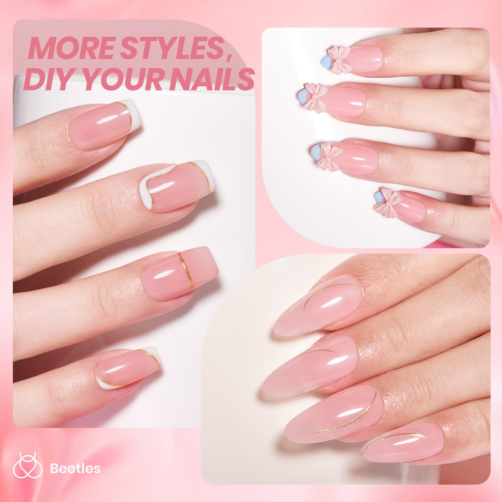 Beetles Nude Pink Gel Polish ideal for a DIY manicure at home.