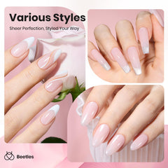 Beetles Nude Pink gel polish gloss finish close-up with glassy shine