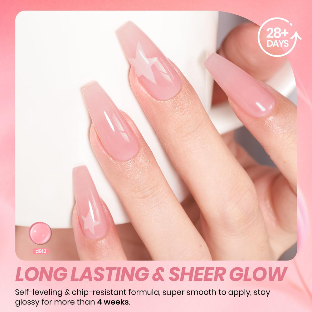 Beetles Nude Pink Gel Polish used in subtle nail art design.