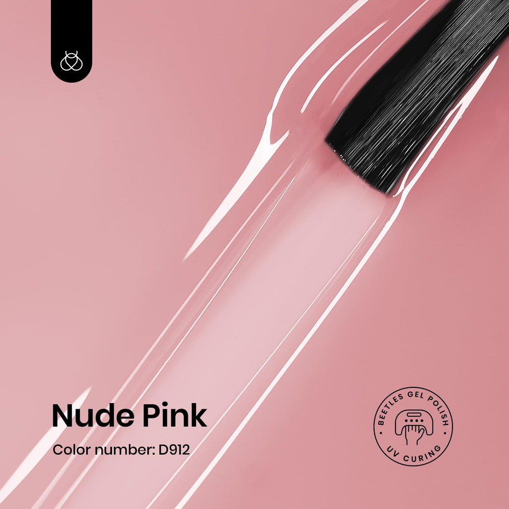 Beetles Nude Pink swatches demonstrating buildable jelly color and shine.
