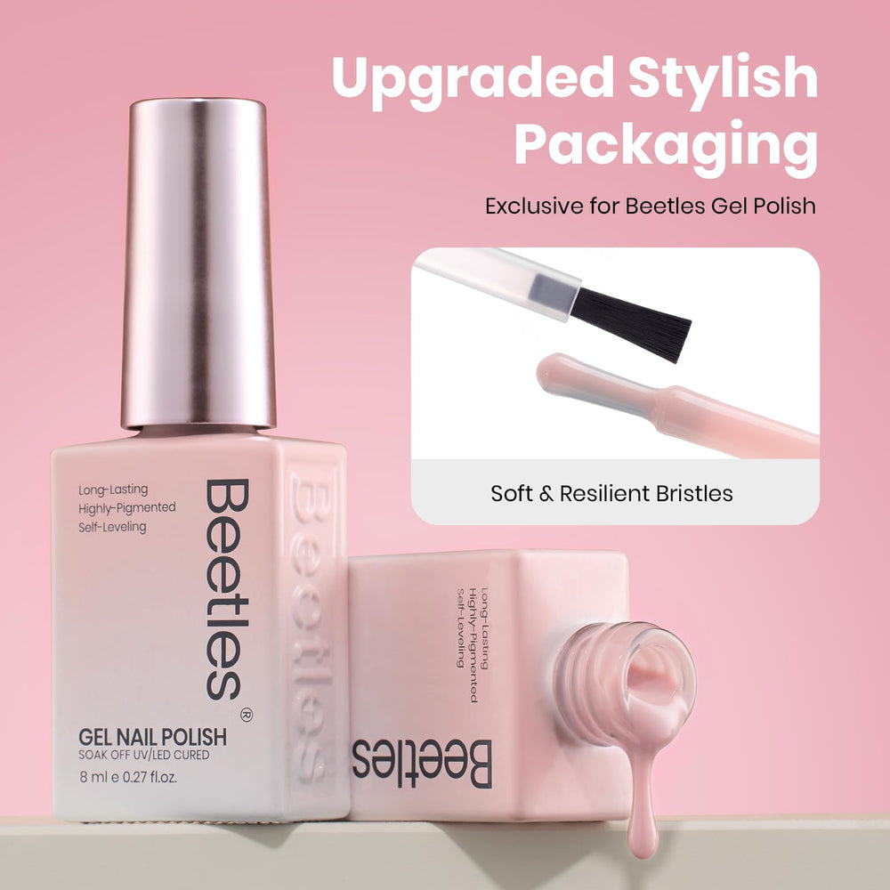 Beetles Nude Pink gel polish compact bottle ideal for travel touch-ups
