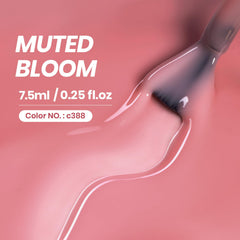 Beetles Nude Pink gel polish brush stroke demonstrating sheer color layers for elegant French nails.