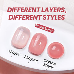 Beetles Nude Pink Gel Polish on nails with translucent look suitable for everyday wear.