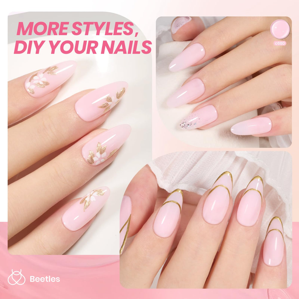Beetles Nude Gel Polish cap image hints at a high gloss finish potential.