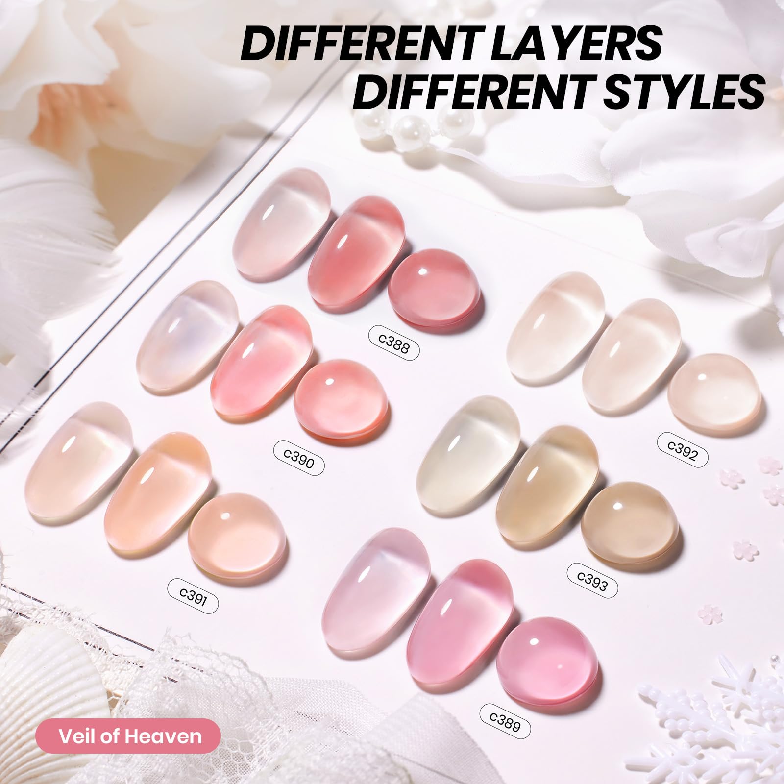 Beetles Nude Pink Jelly nails show a buildable translucent finish for subtle daily wear.