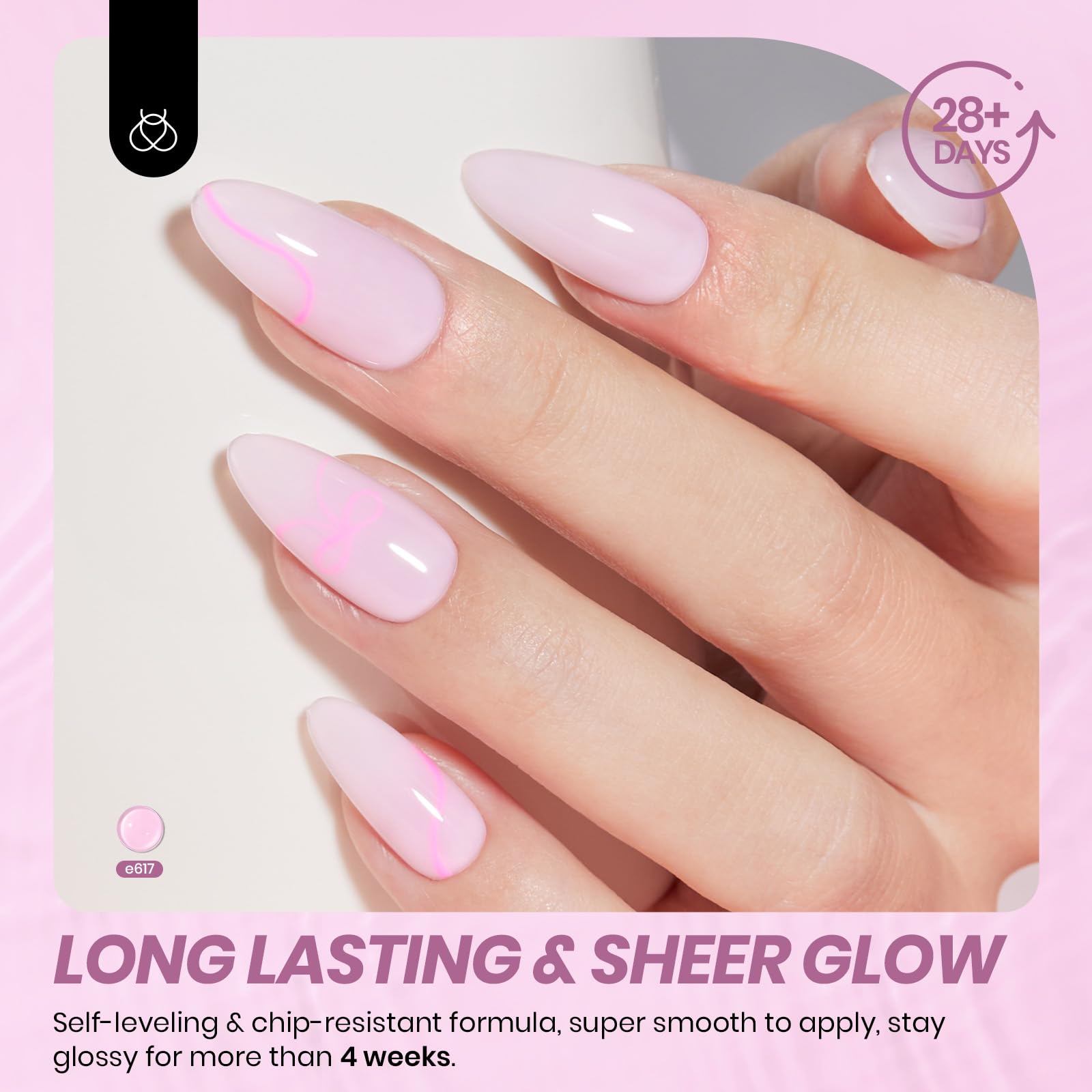 Beetles Nude Gel Polish swatch layer 3 delivers a solid look with high gloss.
