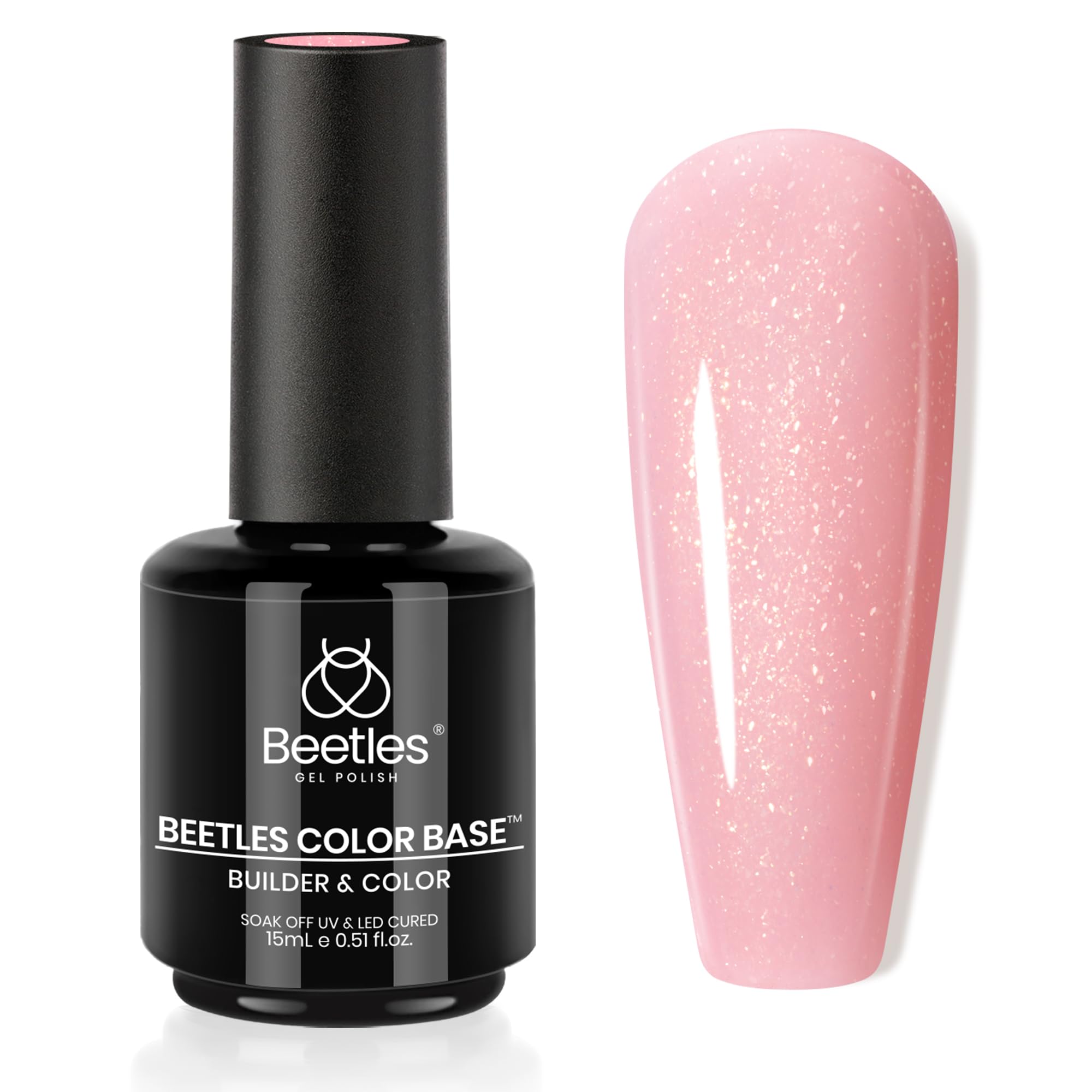 Beetles Nude Rubber Base Gel bottle for natural nail strength