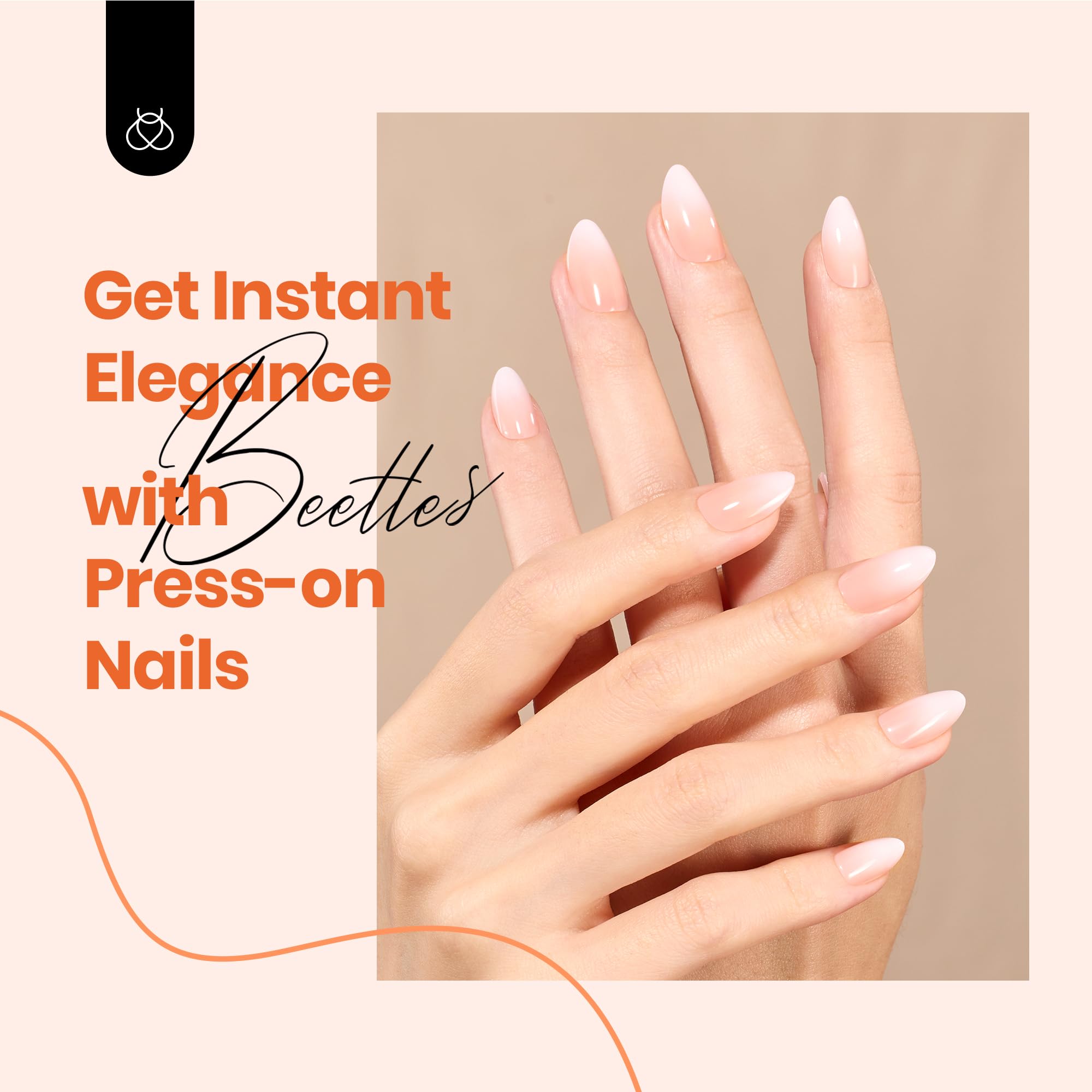 Beetles soft gel ombre nails in nude pink gradient offer natural look.