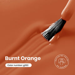 Beetles Orange Gel Nail Polish brush application with smooth, self-leveling finish.