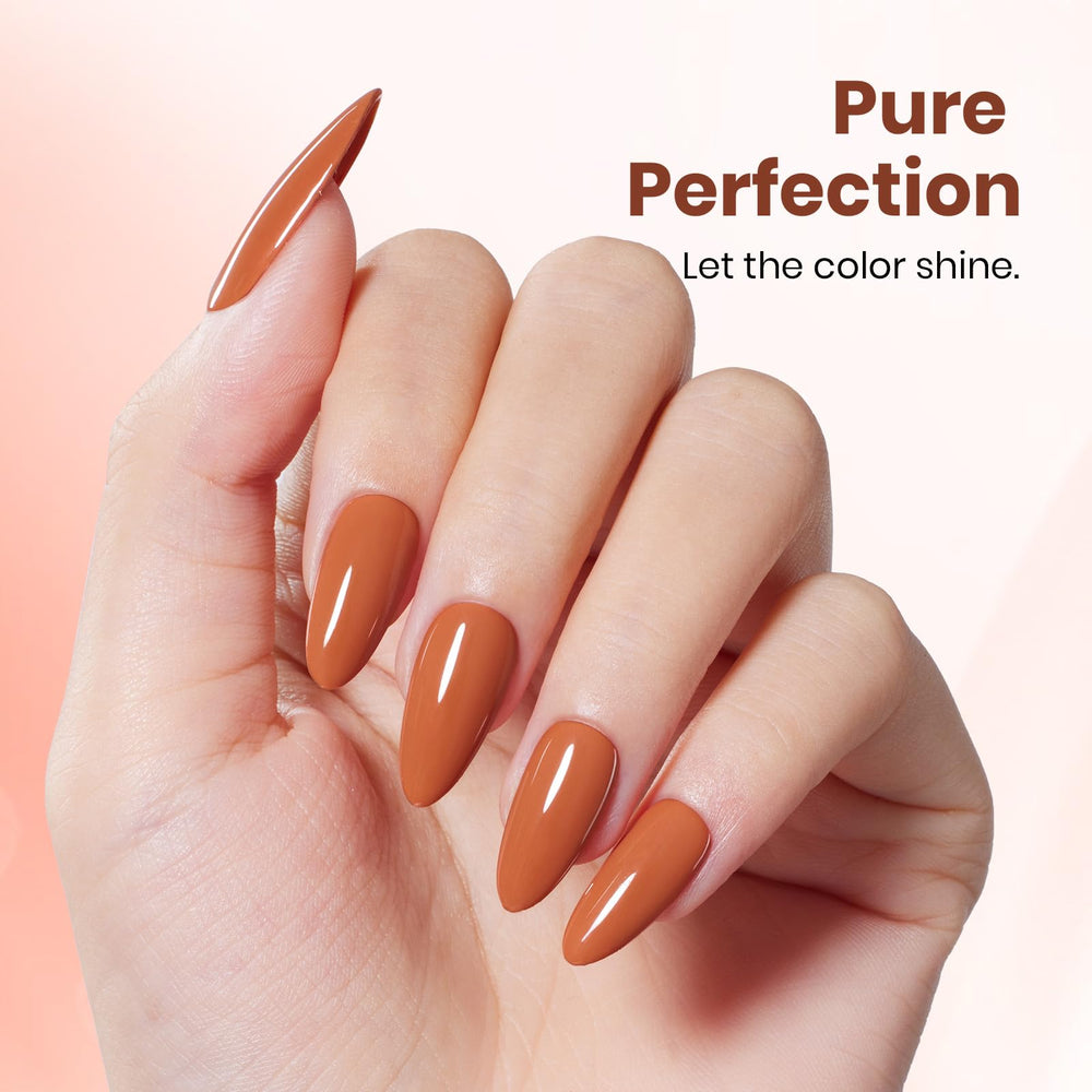 Beetles Orange Gel Nail Polish close-up color shows rich pigment.