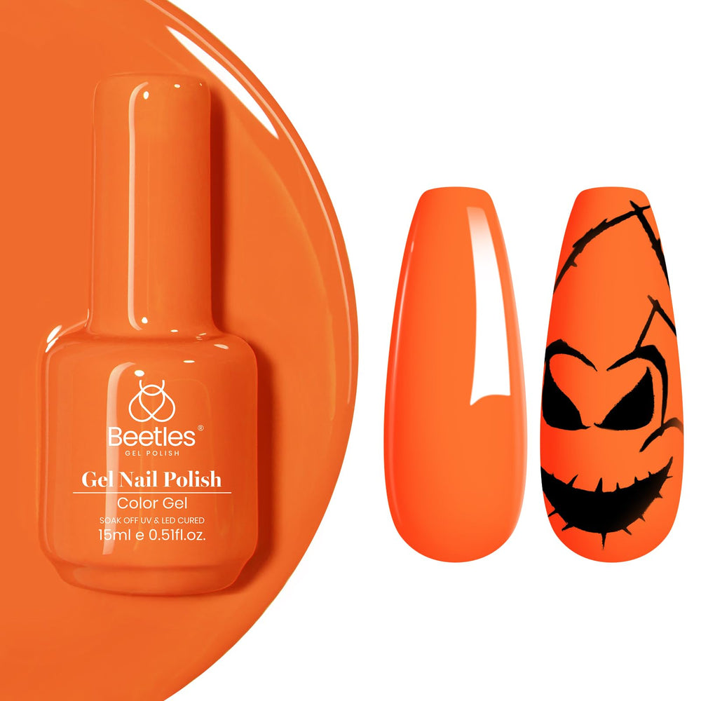 Beetles Orange Gel Polish base and top coat reminder for best wear.