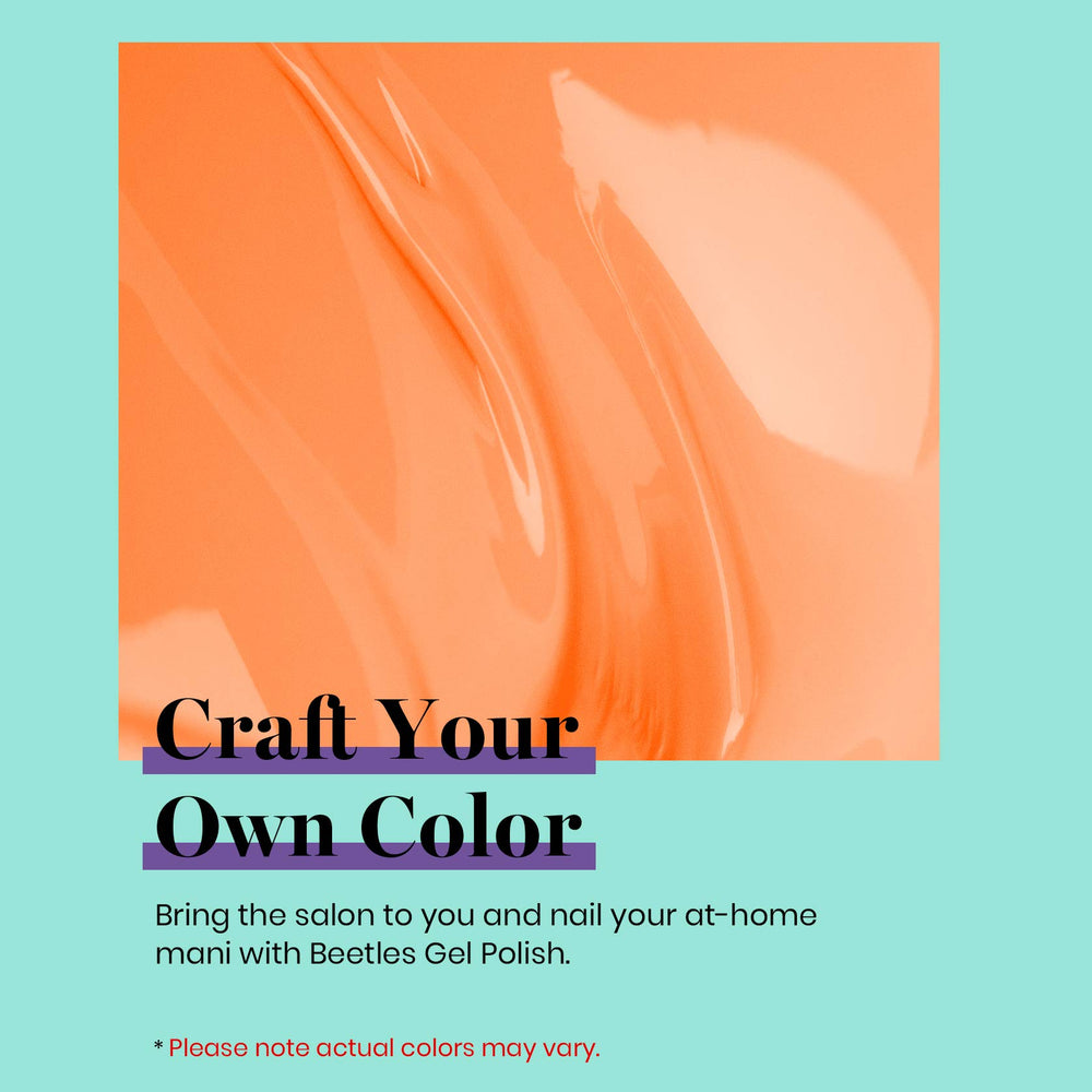 Beetles Orange Gel Polish swatches reveal the vibrant Tangerine hue.