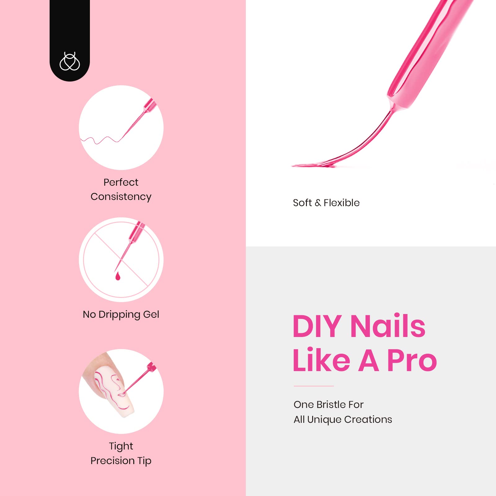 Beetles Pastel gel liner nails under lamp demonstrate quick curing and shine.