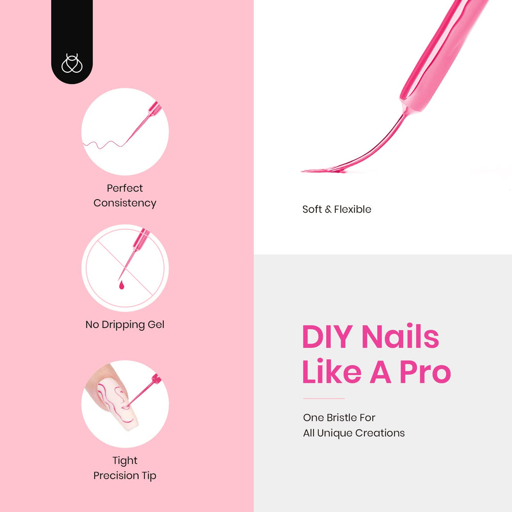Beetles Pastel gel liner nails under lamp demonstrate quick curing and shine.
