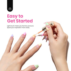 Beetles Pastel gel liner purple swirl swatch creates elegant, soft gradient nails.