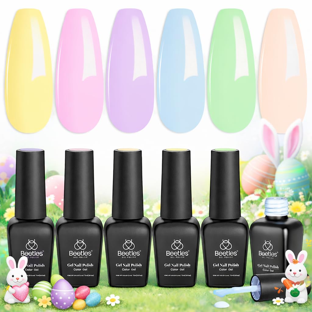 Beetles Pastel Gel Nail Polish Set six colors for at-home manicures and art ideas