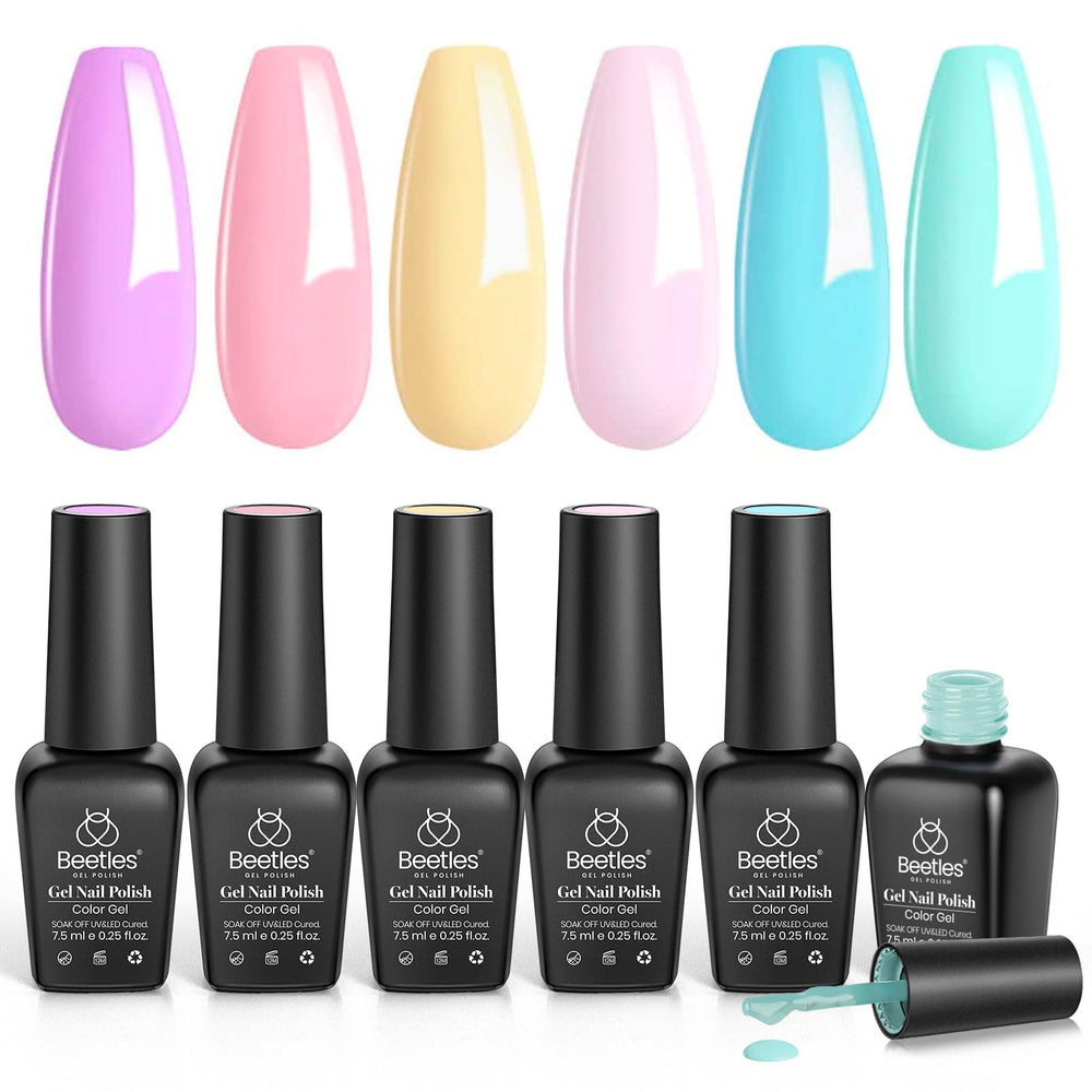Beetles pastel gel polish 132 swatches and lamp setup for home use