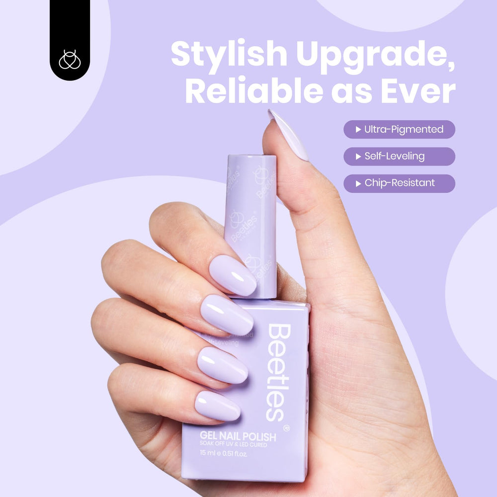 Beetles Pastel Purple gel polish on a manicure idea for spring.