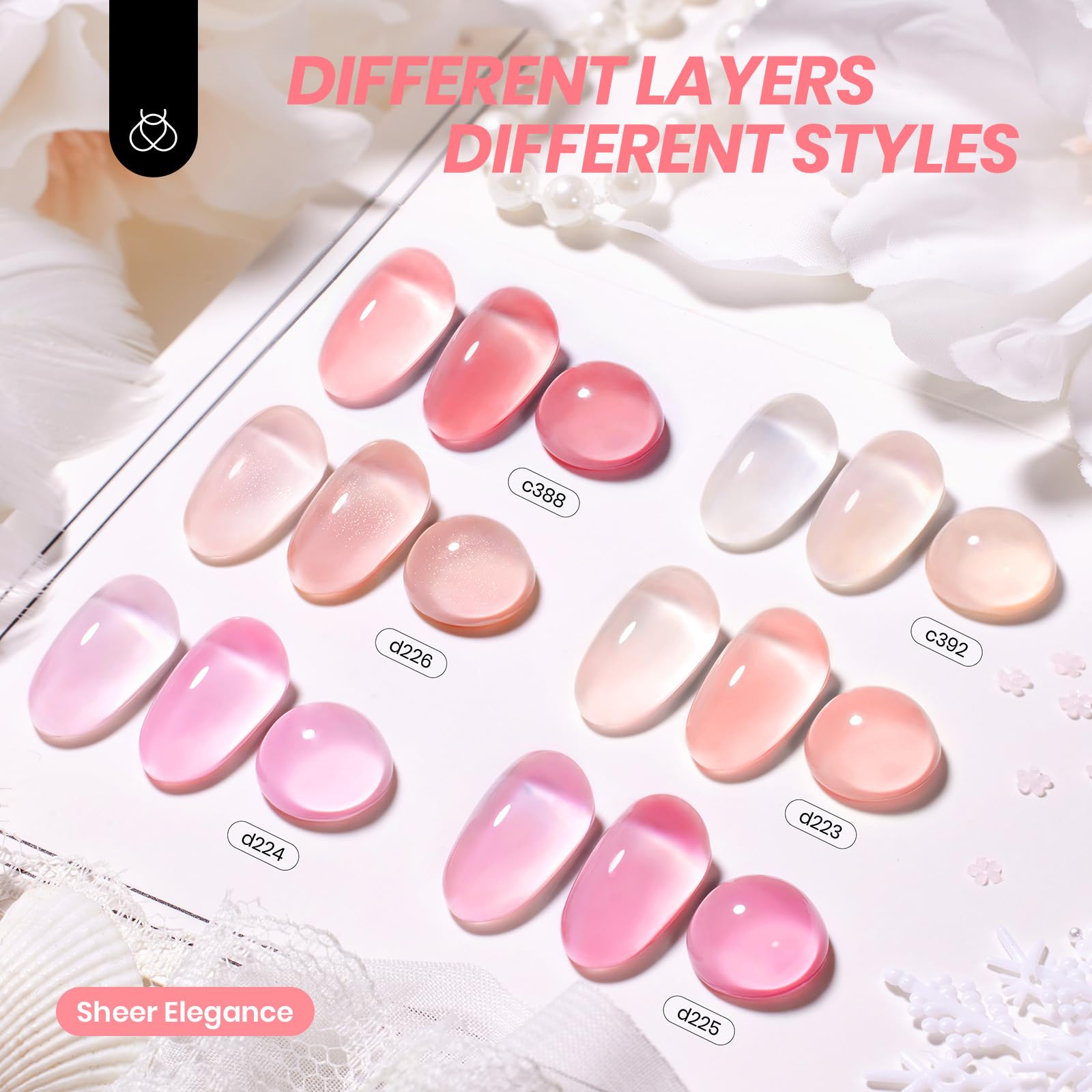 Beetles Peach color sheer gel – buildable translucency for custom opacity