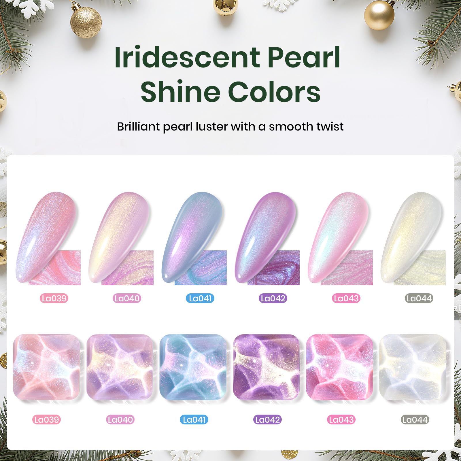 Beetles Pearl Gel Nail Polish Set blue pearl swatches for winter looks.