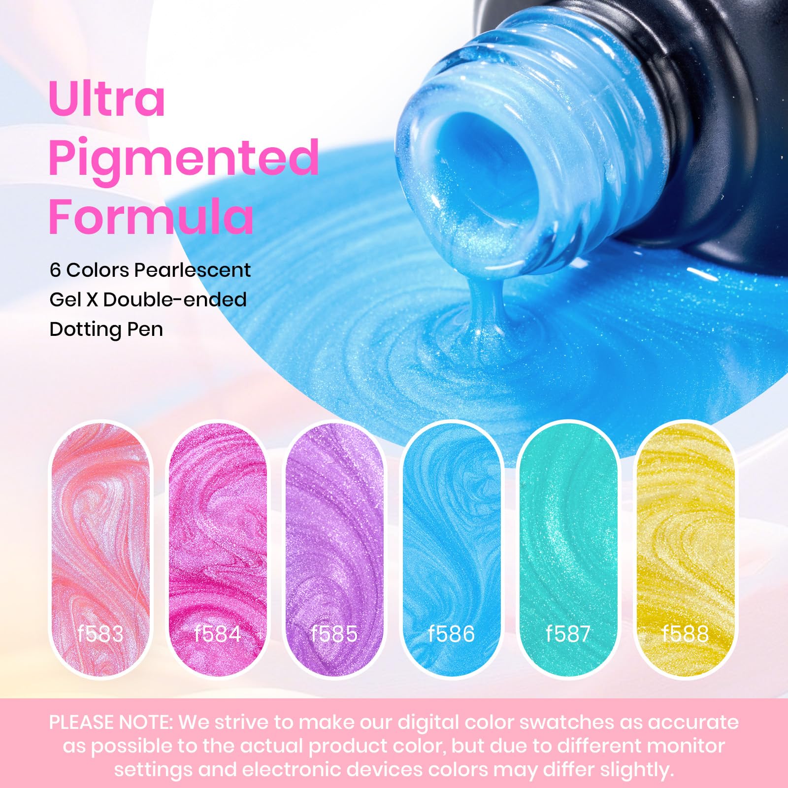 Beetles Pearl Gel Polish Set showing iridescent shimmer on nails